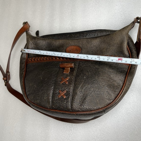 Vintage Fossil Brown Leather Hobo Shoulder Bag  Purse‎ Adjustable Strap Rare - Picture 11 of 13